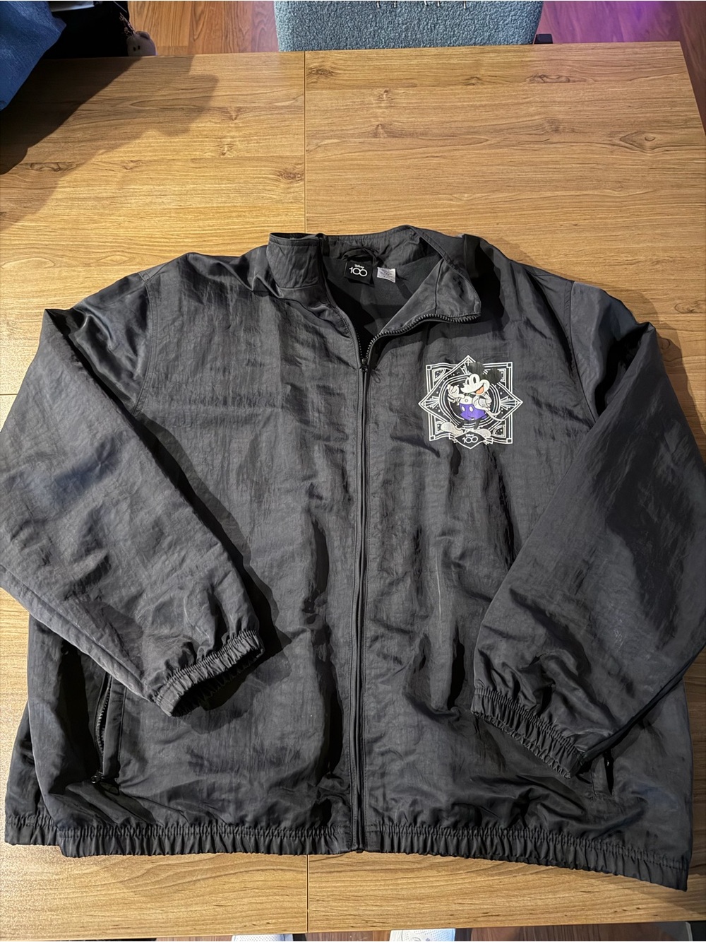 Disney Black Windbreaker with Mickey Graphic